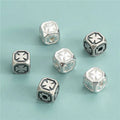 Vintage 925 Sterling Silver Cross Square Spacer Beads for Diy Bracelet Necklace Jewelry Making Accessories