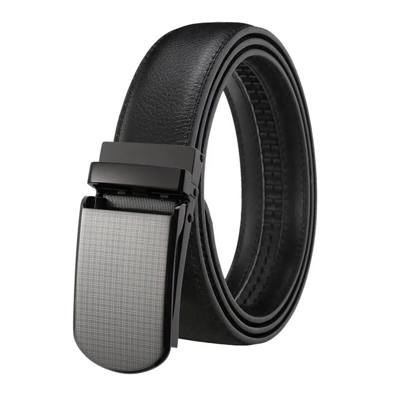 LQbelt Fashion 3.1CM Click Buckle Men Automatic Belts for Male Genuine Leather Belt Factory Waistband Custom LOGO