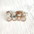 Wholesale Cute Durable 100% Cotton Customize Crochet Penguin Rattle Ring Soft Plush Toy