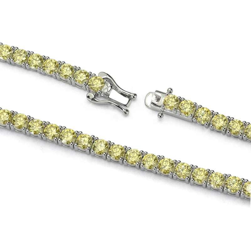 Cadermay D VVS Yellow and Colorful Sterling Silver 925 3mm 4mm 5mm Trendy Hip Hop Jewelry Iced Out Tennis Bracelets