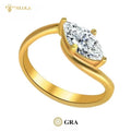 1CT Marquise Shape Dazzling VVS1 Clarity Engagement Moissanite Diamond Ring Elegant Wedding Band