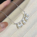 Super Beautiful Smile Rice Pearl Necklace 7mm Natural Freshwater Rice Shaped Elegant Gift for Girls