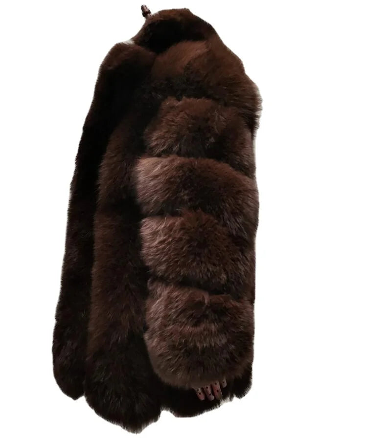 Fashion Ladies Winter Real Fox Fur Coats Women Real Fur Jacket