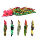 Wholesale FO026 9cm 7g Artificial Baits Top Water Floating Frog Fishing Lures with Long Skirts