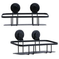 Black Metal Steel Wall Mounted Bathroom Organizer Shower Caddy with Shampoo Holder and Shelf Sets for Bathroom