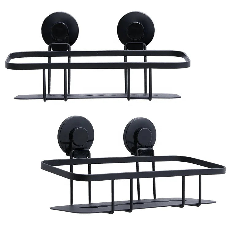 Black Metal Steel Wall Mounted Bathroom Organizer Shower Caddy with Shampoo Holder and Shelf Sets for Bathroom