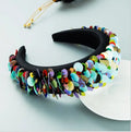 Shiny Korean Multi Color Sequins Headband for Women Temperament Sponge Hairband Princess Party Hair Accessory Tiara Crowns