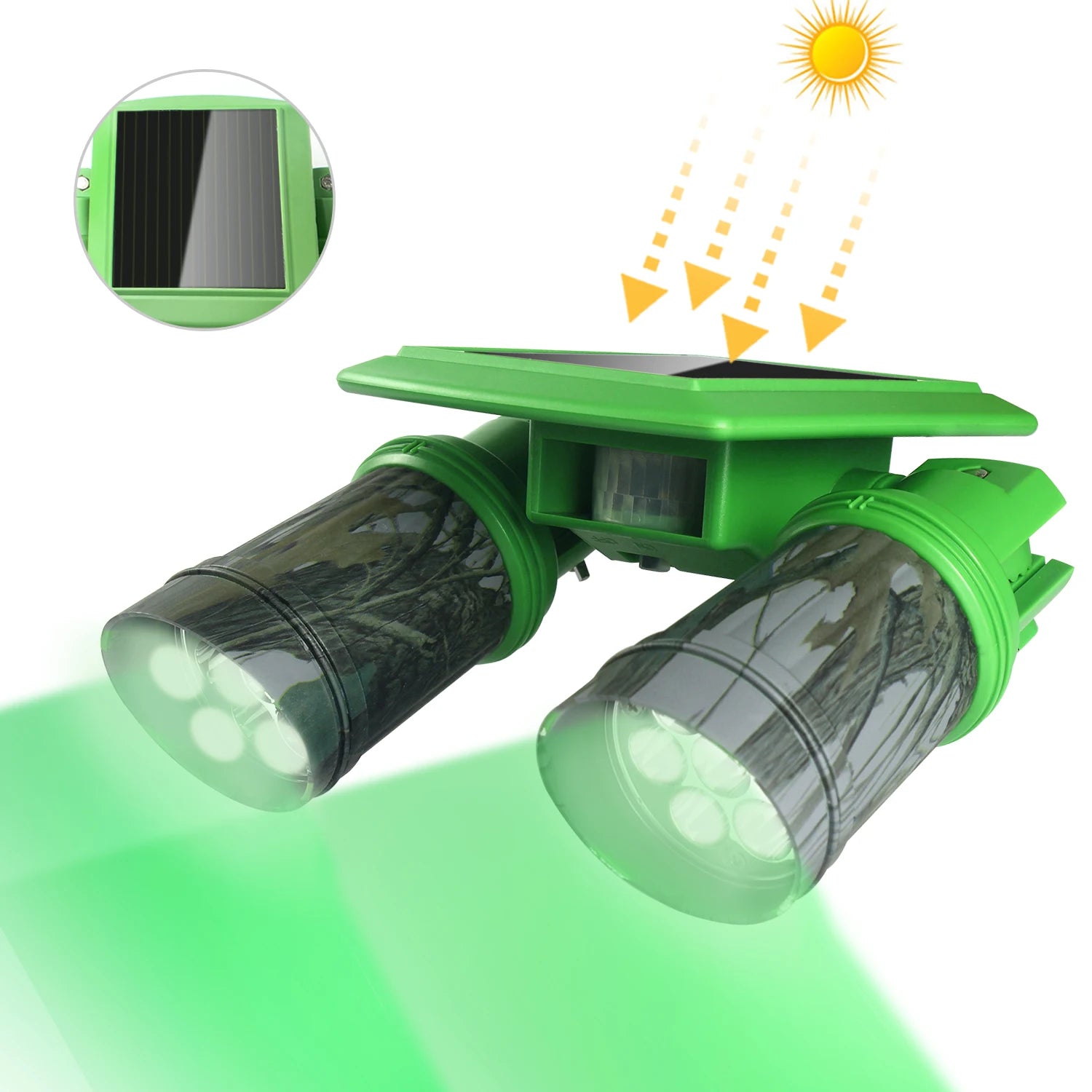 Outdoor Solar Motion Light Feeder with IP54 Waterproof 19-32ft Sensing Distance & Auto Night Mode for Animal Game Feeding