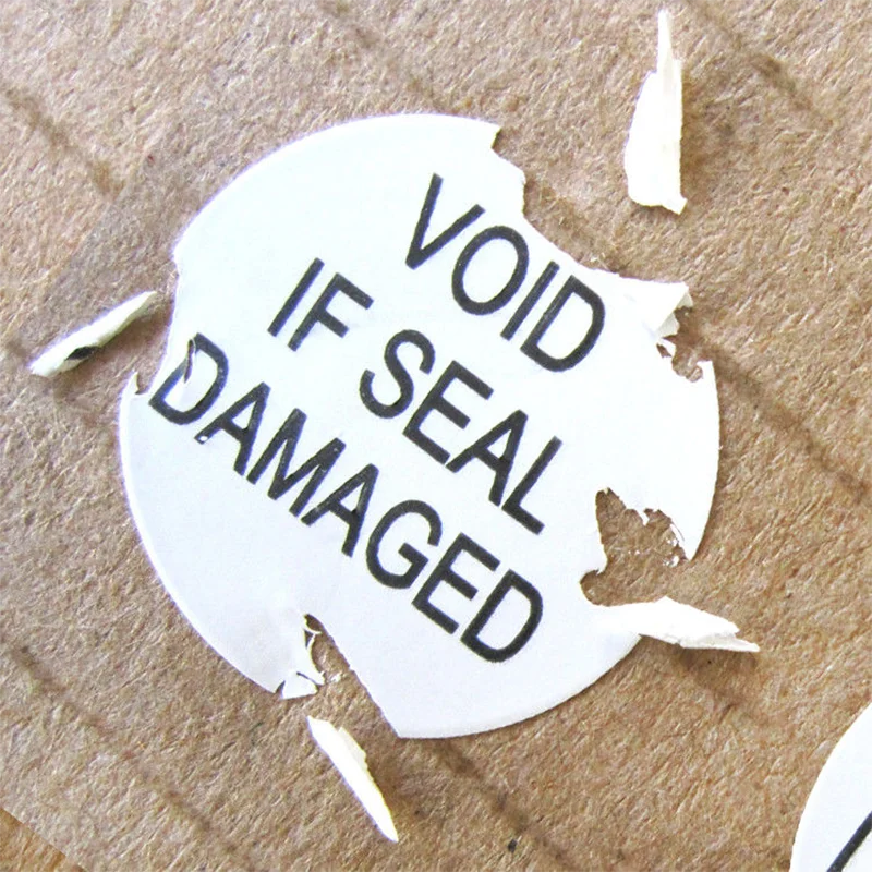 Custom Destructible Permanent Self Adhesive Eggshell Sticker Vinyl Roll Anti-Counterfeiting Tamper Evident Seal Sticker