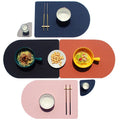Tabletex PVC Leather Placemat Heat Resistant Waterproof Bread Shape 2 Sides Colour Leather Table Mat