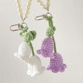 Women Flower String Keychain Bag Charms Decor Handmade Knitted De Tulipanes Wool Crochet Woven Flower Key Chains