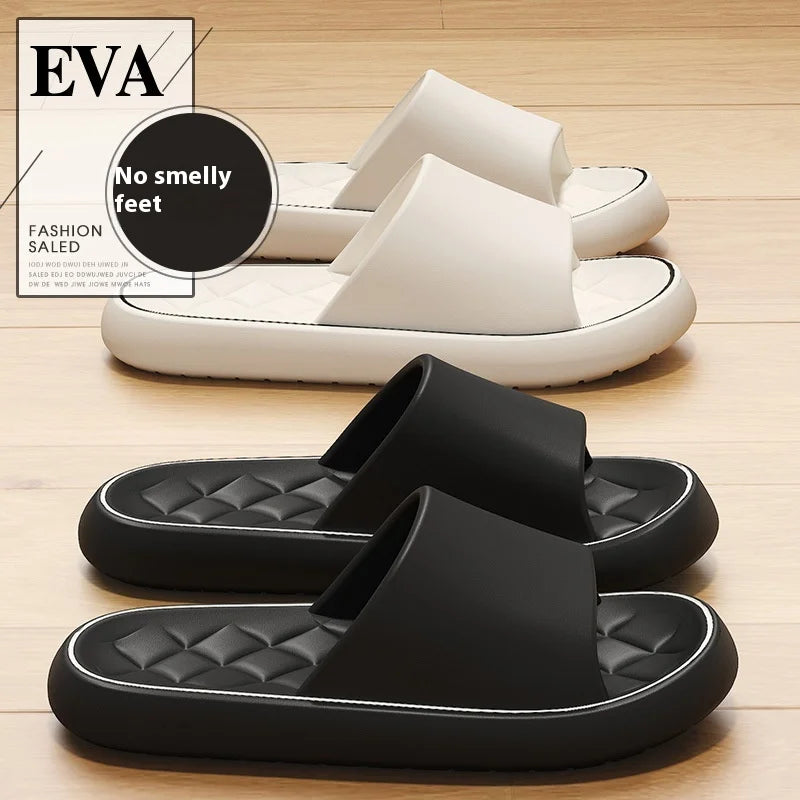 2025 Men's Large Size Indoor Summer Slippers Breathable Lightweight Non-Slip EVA Printed Design for Couples