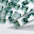 Wholesale Emerald Green Color Moissanite Emerald Shape Loose Moissanite Diamond for Moissanite Jewelry