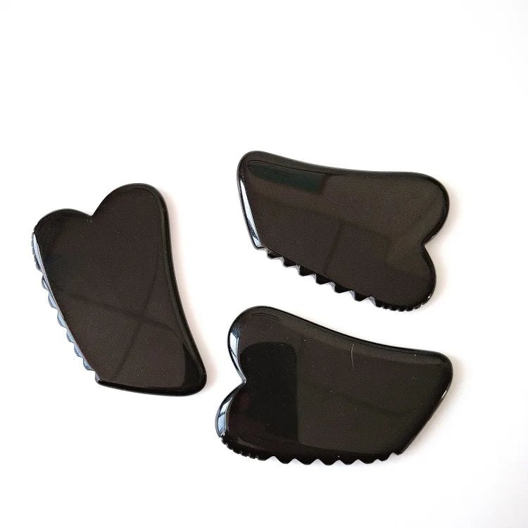 DIY Beauty skin Black obsidian Scraping Facial Exclusivity Shape Massage Guasha Board on hot sale souvenirs gift