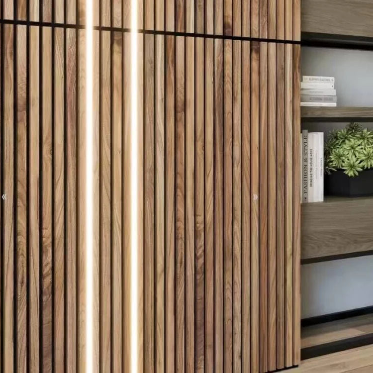 Led Kit Acoustic Panels Led Light 3D Wood Slat Panel for Wall Decoration