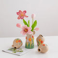 Chinese Retro Style Creative Flower Ceramic Vase Rural Decoration for Living Room Entrance Dried Flowers Arrangement Ornament