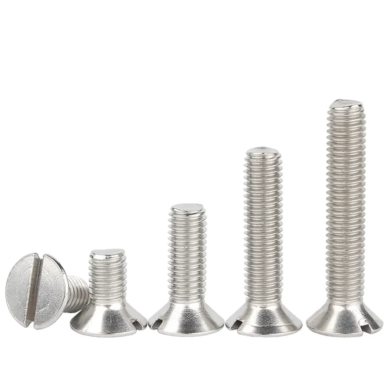 DIN963 SS304 Flat Head Fine Thread Slotted Countersunk Screw