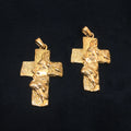 Wholesale Christian Jesus Face Pendant 18K Gold Plated Stainless Steel Crucifix Cross Necklaces Jewelry for Men