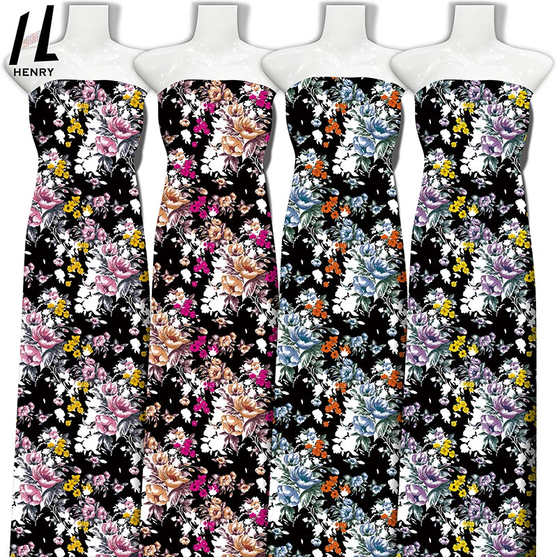 Factory Manufacturer Indonesia Arabic Muslim Abaya Plain Color Floral Printed 100% Viscose 40S Rayon Spun Fabric for Dress