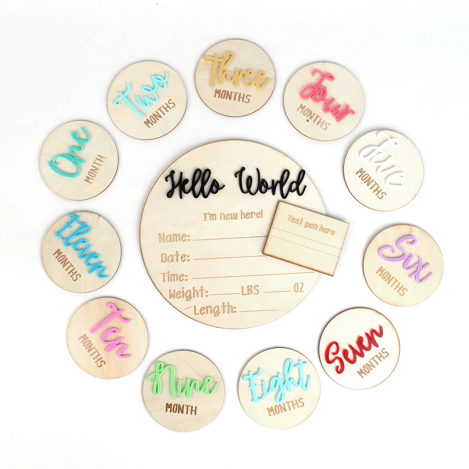 PAFU Newborn Photography Props Baby Monthly Milestone Discs Cards with Bag