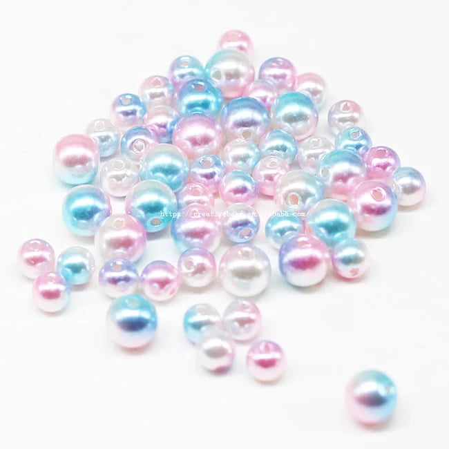 2025 Wholesale Manufacture Various Graduated Color Plastic Round Pearl Beads for Jewelry Making Materials