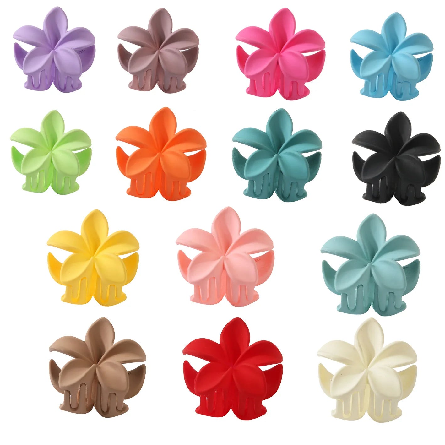 MIO Candy Color Small 4 cm Flower Hair Claw Clip Hawaiian Flower Hair Claw Pure Fashion Claw Clamp for Lady Women