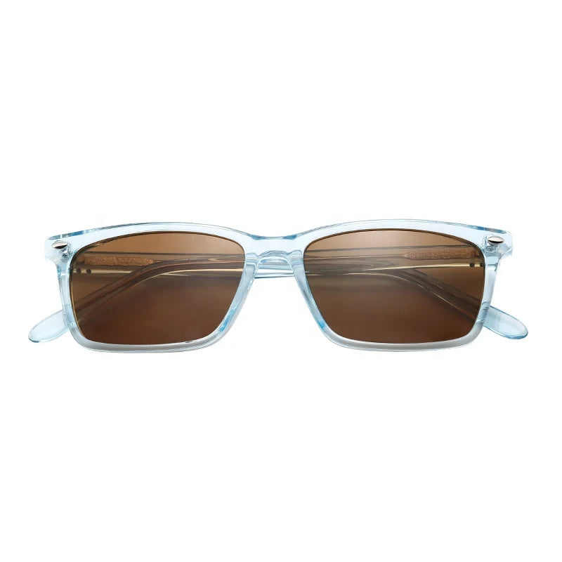 Wholesale Retro Brand Blue Clear Polarized Sunglasses Men Women Popular Square Sun Glasses Ladies Black Eyeglasses