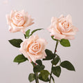 O-X282 Wholesale Long Stem Life Like Artificial Roses White Pink  Wedding Home Decor Large Head Latex Real Touch Roses