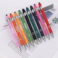 Factory Hot Selling Touch Pen Custom LOGO Metal Stylus Pen Soft Rubber Ballpoint Pen Laser Engraving LOGO for Promotion Gift