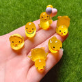 Luminous Yellow Ducks Figurines 100pcs/Lot Assorted Mini Resin Glow in Dark Ducks Animal Bulk for Doll House Landscape Decor