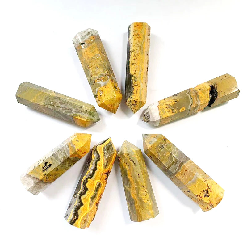 High Quality  Natural Crystals Healing Stones Wands Customization  Crystal Bumblebees Jasper Points for Decoration