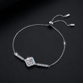 S925 Sterling Silver Classic Radiant Square Pack Adjustable 1CT D Colour Moissanite Bracelet for Women Wedding Gift