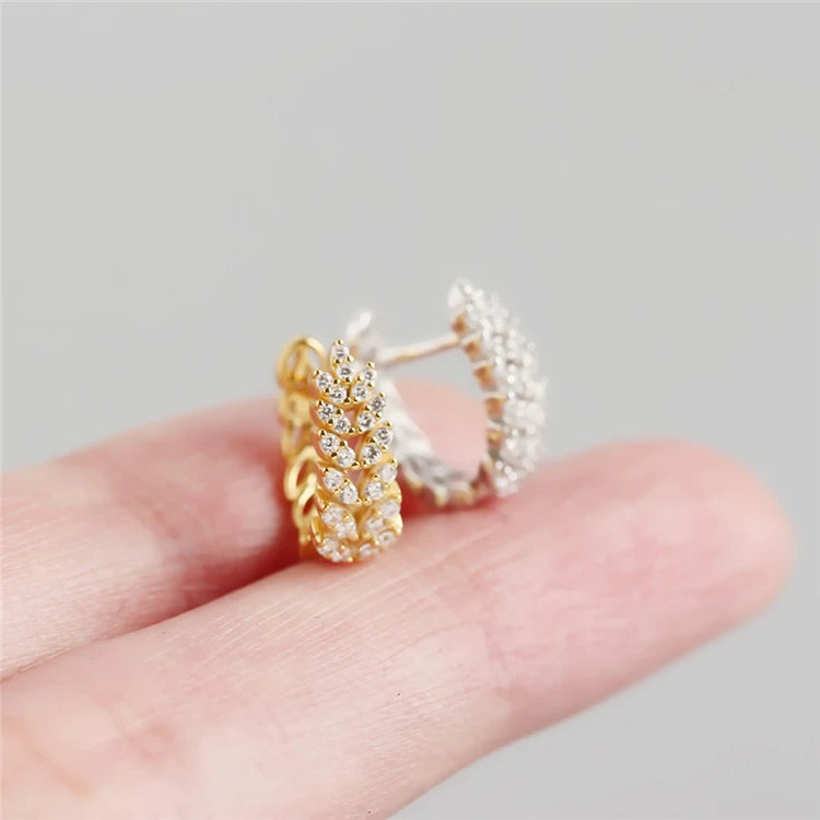 2025 Women Wholesales Elegant Design S925 Gold Plated Olive Leaf Luxury Earrings