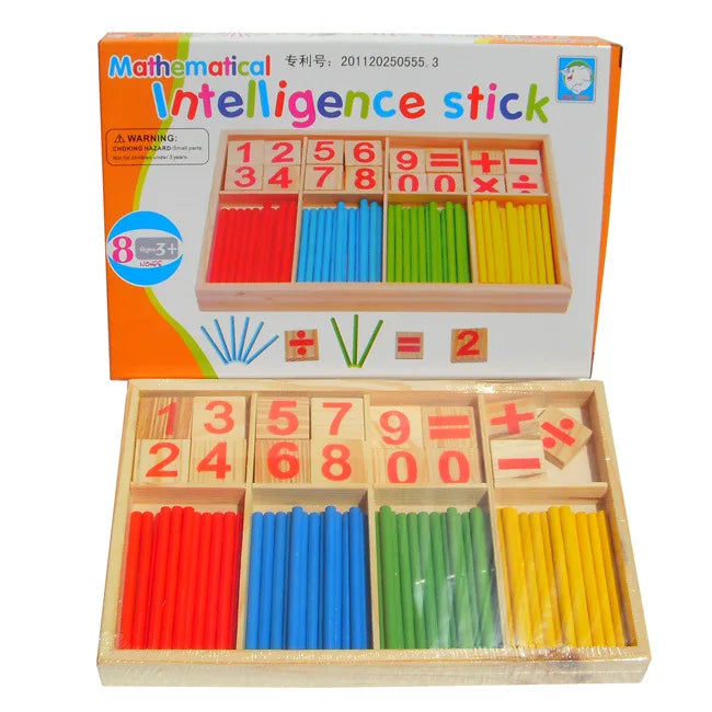 Montessori Wooden Early Educational Toys Mathematical Toy Number Learning Racing Sticks Game