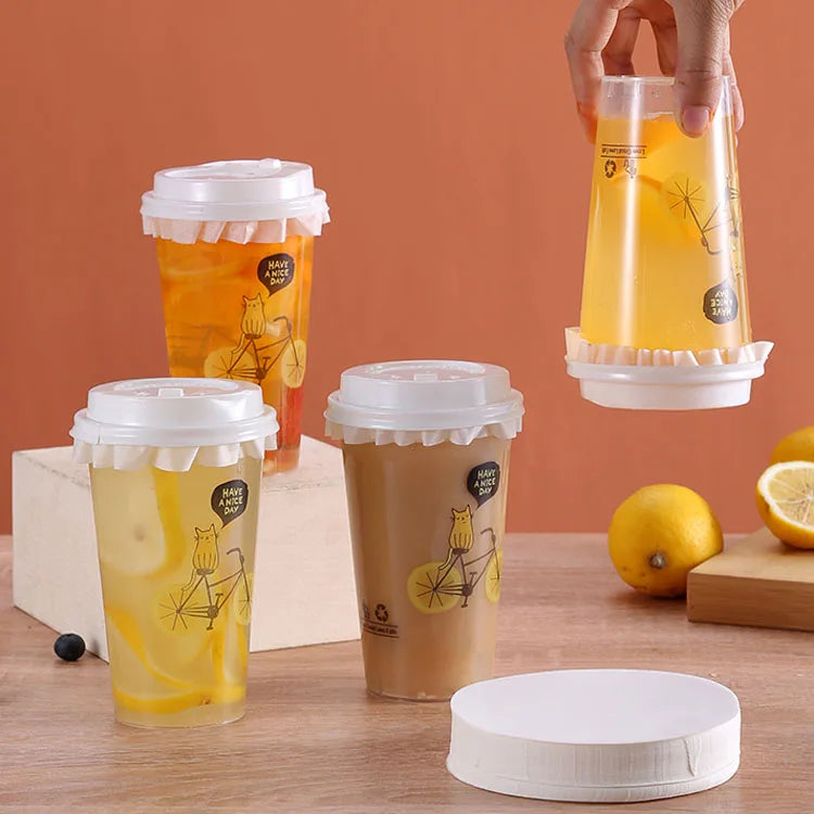 Dia.130mm Leak Proof Paper Disposable Food Grade Coffee Milk-tea Cup Beverage Drink Waterproof Leak Proof Gasket Packing Sheet