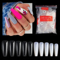 Misscheering 500pcs/bag Short Ballerina Nails Clear Natural Full Cover Short Ballet Nail Tips Ultra Flexible False Nails