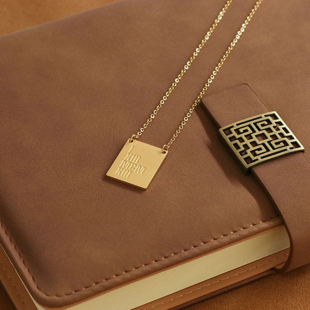 Handmade Initial Tag Necklace Personalized Dainty Stainless Steel Jewelry Gold Plating Link Chain Tiny Tag Necklace for Gift Her