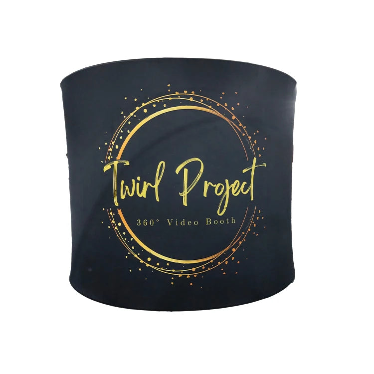 Custom logo Free Design Fast Delivery Semi Circle 360 Photo Booth Enclosure Backdrop Backdrop Stand with LED Light