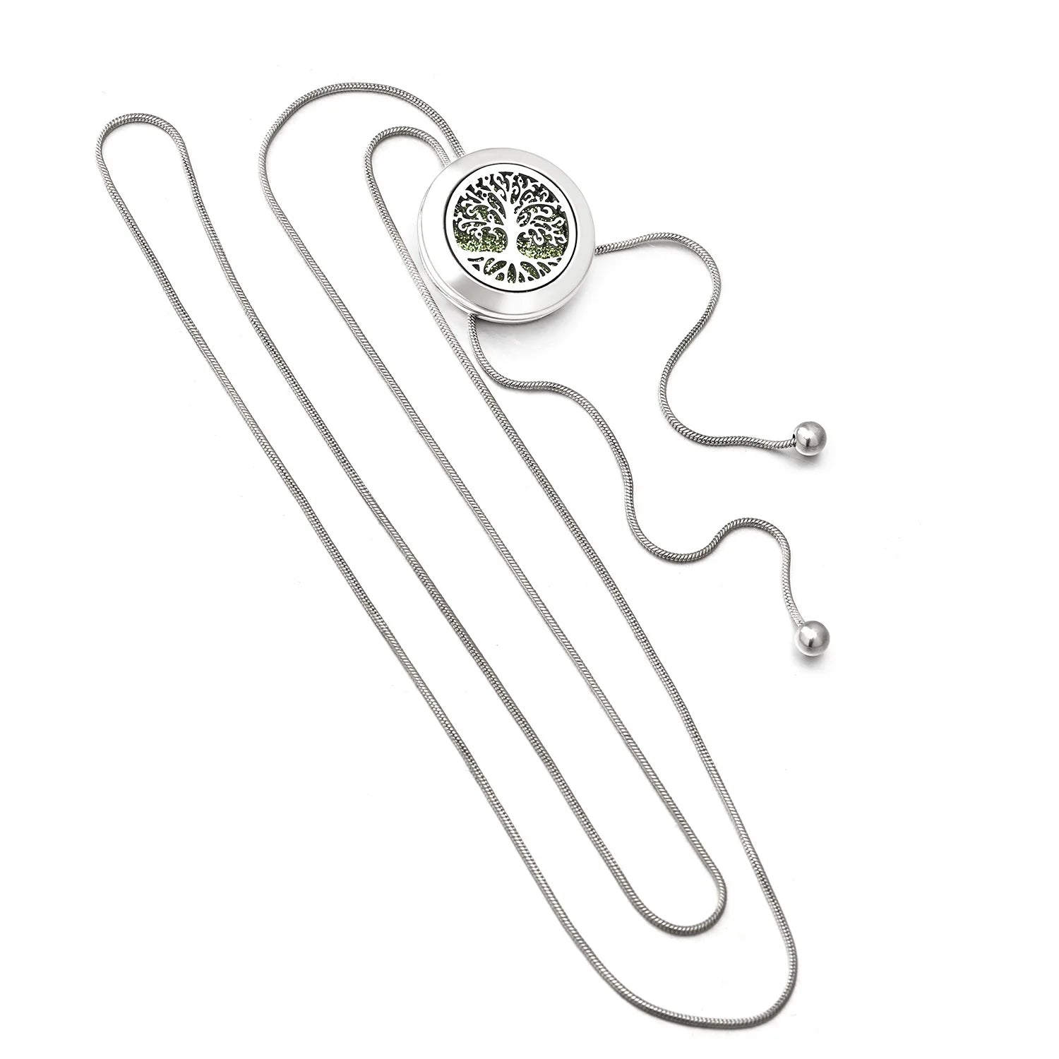 Aromatherapy Perfume Essential Oil Diffuser Box Pendant Necklace Snake Chain Long Tassel Women's Jewelry Perfume Necklace