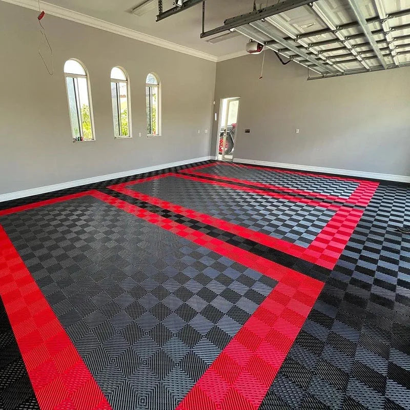 Arlott Modular Interlocking Plastic Garage Vented Floor Tiles Graphic Design Solution for Car Detailing Vinyl Flooring for Villa