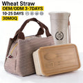 Lunch Box Set 1.1L Wheat Straw BPA Free Leakproof Bento Box Adults Kids with Bag and Bottle