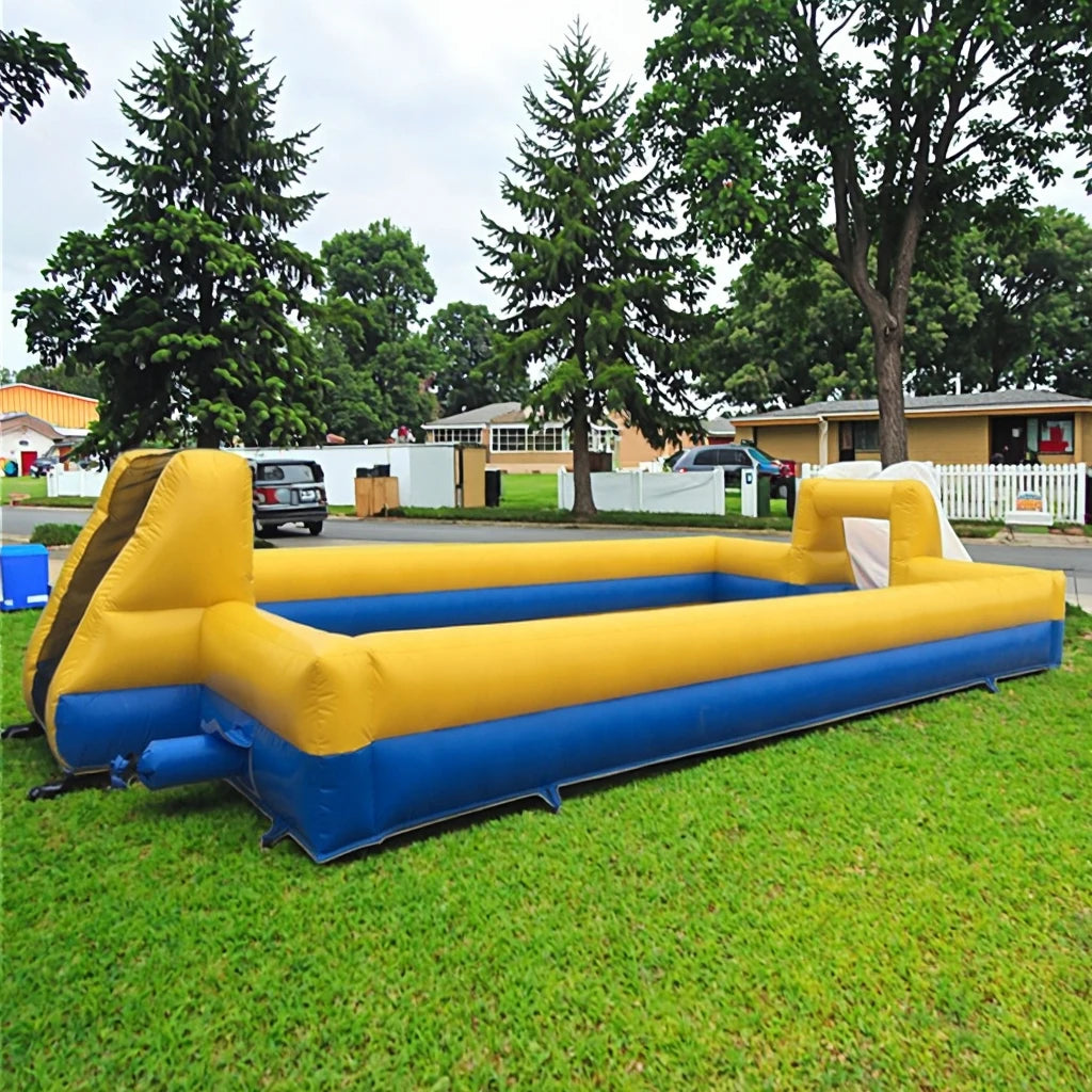Outdoor Inflatable Water Soap Football Field Kids Inflatable Soccer Court Water Soccer Bumper Ball Pitch Inflatable Sport Games