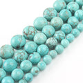 Wholesale 4/6/8/10/12MM Blue Turquoise Stone Beads Smooth/Matte Round for Jewelry Making DIY