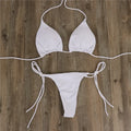 Cheap Triangle Micro Bikini With Padded Swimsuit for Women Brazilian Bottom Thong String Bikinis Top Bathing Suit