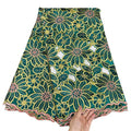 Eco-friendly Thread swiss Cotton Filtex Polish Lace Fabric Emerald Green Embroidery
