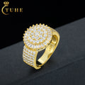 Luxury Hip Hop Jewelry 925 Sterling Silver Trapezoid Cut VVS Moissanite Diamond Geometric Round Shape  Ring for Men