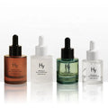 20ml 30ml 1oz Amber Clear Frosted Cylinder Flat Shoulder Skin Care Serum Glass Dropper Bottle for Beard Essential Oil