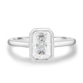 Lab Grown Diamond  Bezel Set Radiant Solitaire 18k Gold Engagement Ring