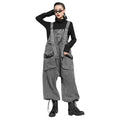 TWOTWINSTYLE Square Collar Sleeveless Designer Black Full Length Denim Jumpsuits for Women