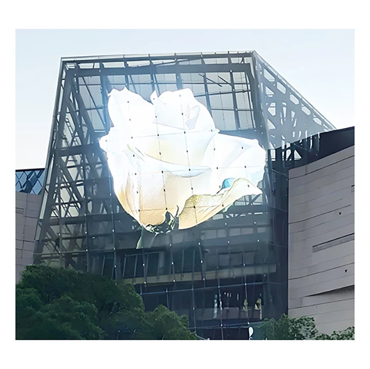 Best-selling Full Color Window Unconventional Adhesive Transparent Led Screen Transparent Glass Led Screen